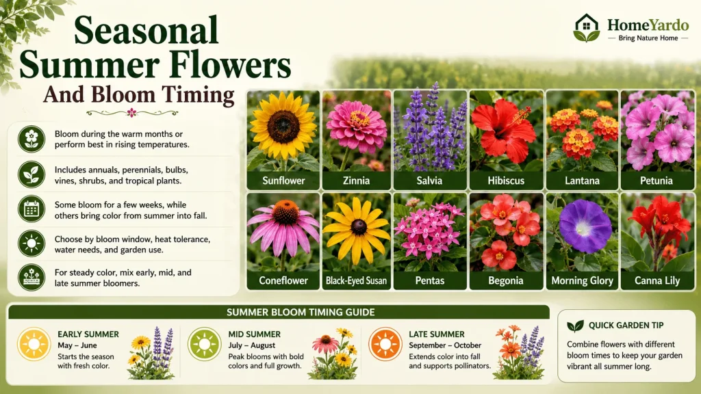 seasonal summer flowers