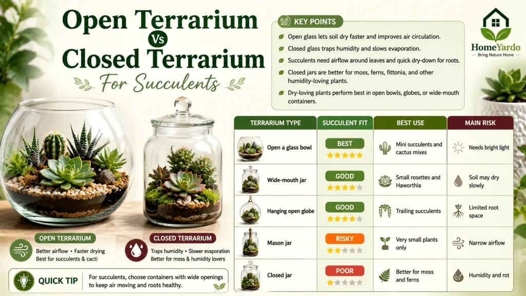 Open terrarium vs closed terrarium