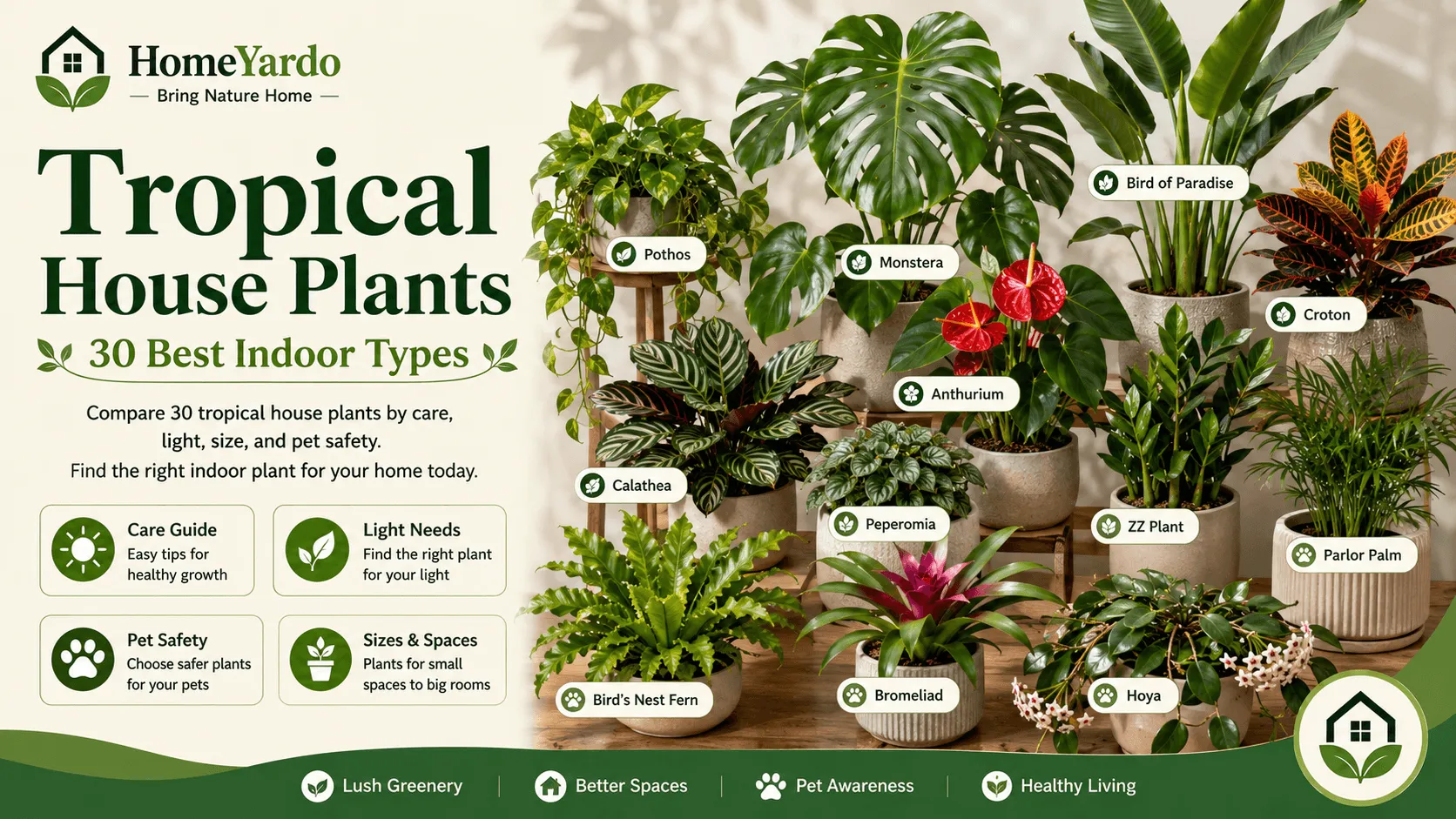Tropical House Plants: 30 Best Indoor Types