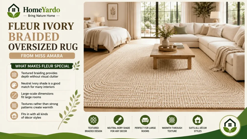 Fleur Ivory Braided Oversized Rug from Miss Amara
