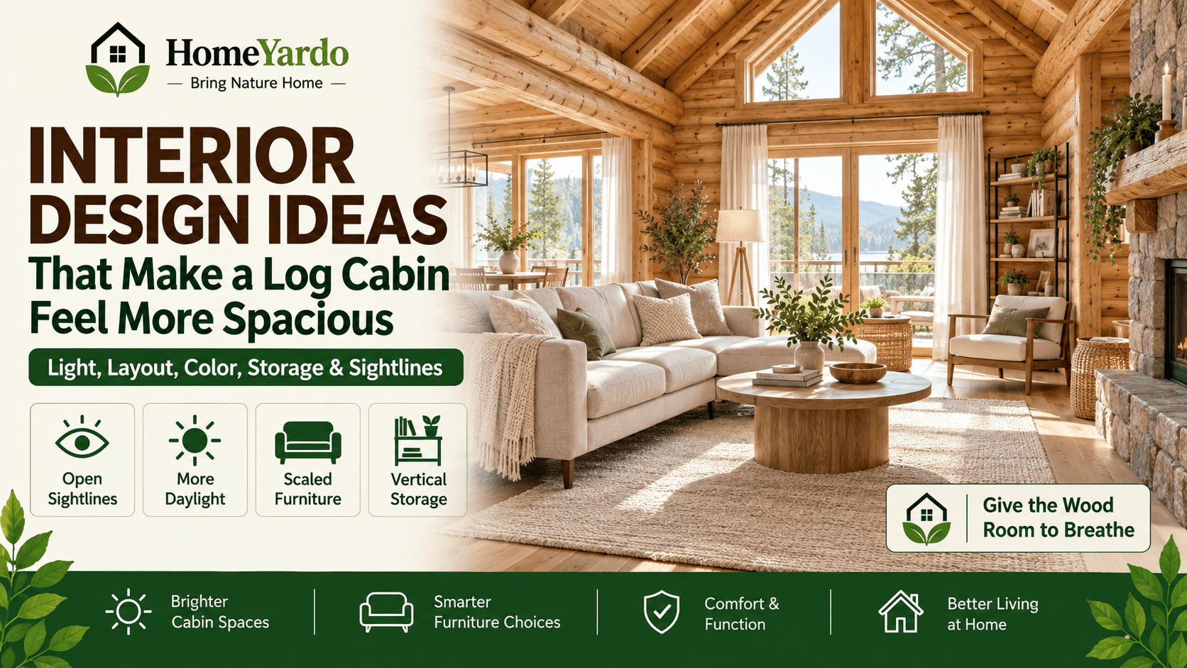 Interior Design Ideas That Make a Log Cabin Feel More Spacious