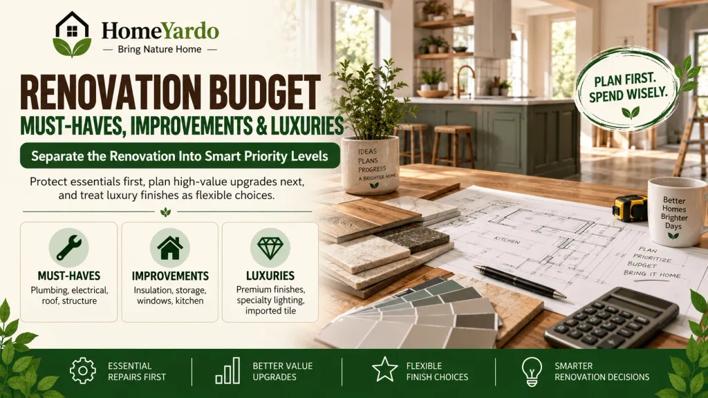 Separate the Renovation Into Must-Haves, Improvements and Luxuries