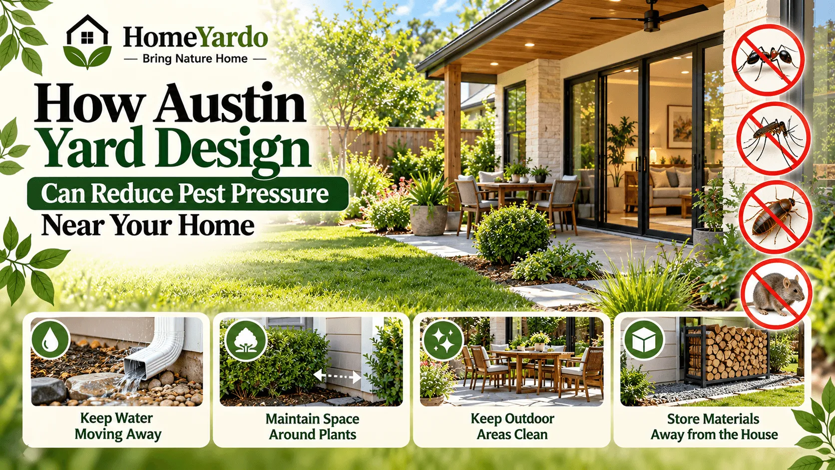 How Austin Yard Design Can Reduce Pest Pressure Near Your Home