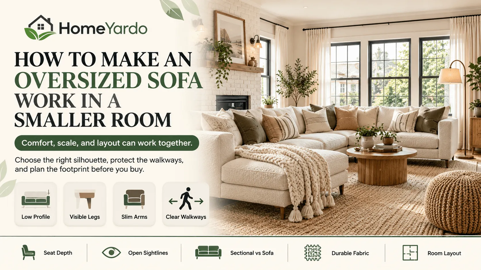 How To Make An Oversized Sofa Work In A Smaller Room