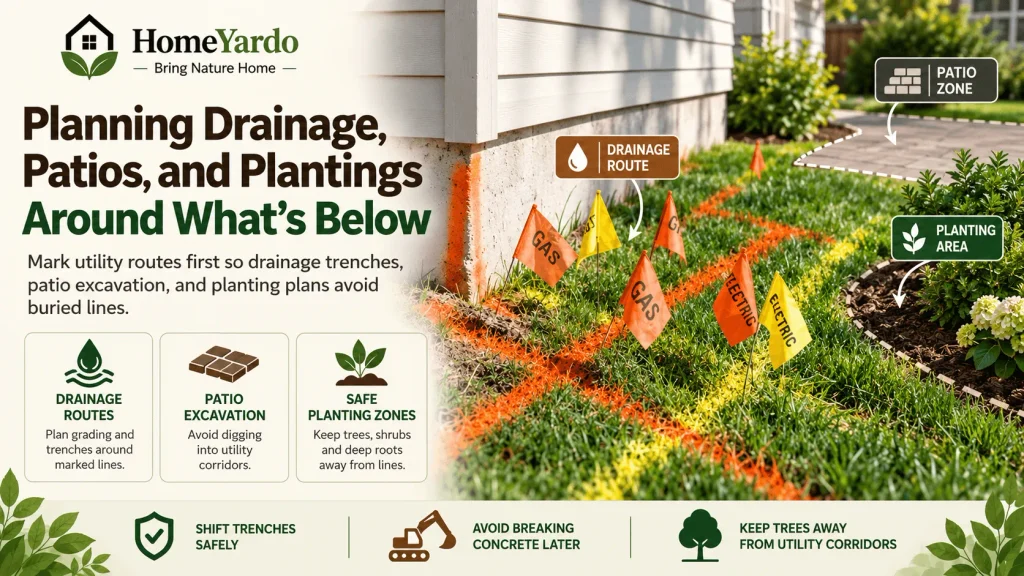 Planning Drainage, Patios, And Plantings Around What’s Below