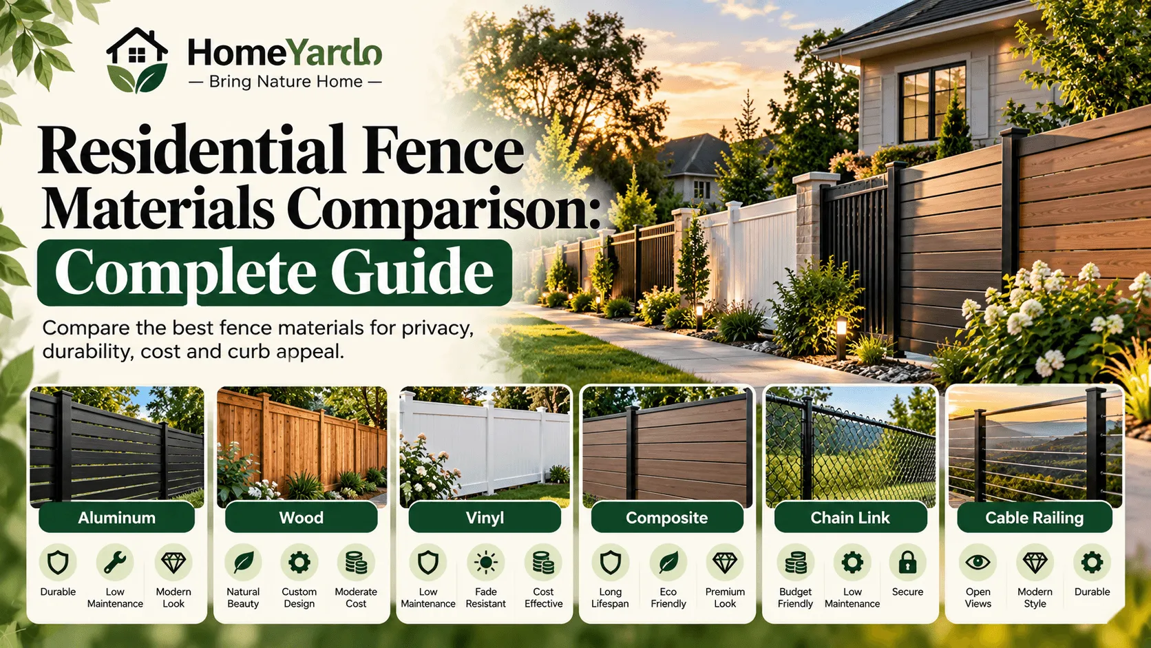 Residential Fence Materials Comparison Complete Guide