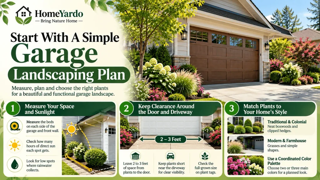 Start With A Simple Garage Landscaping Plan