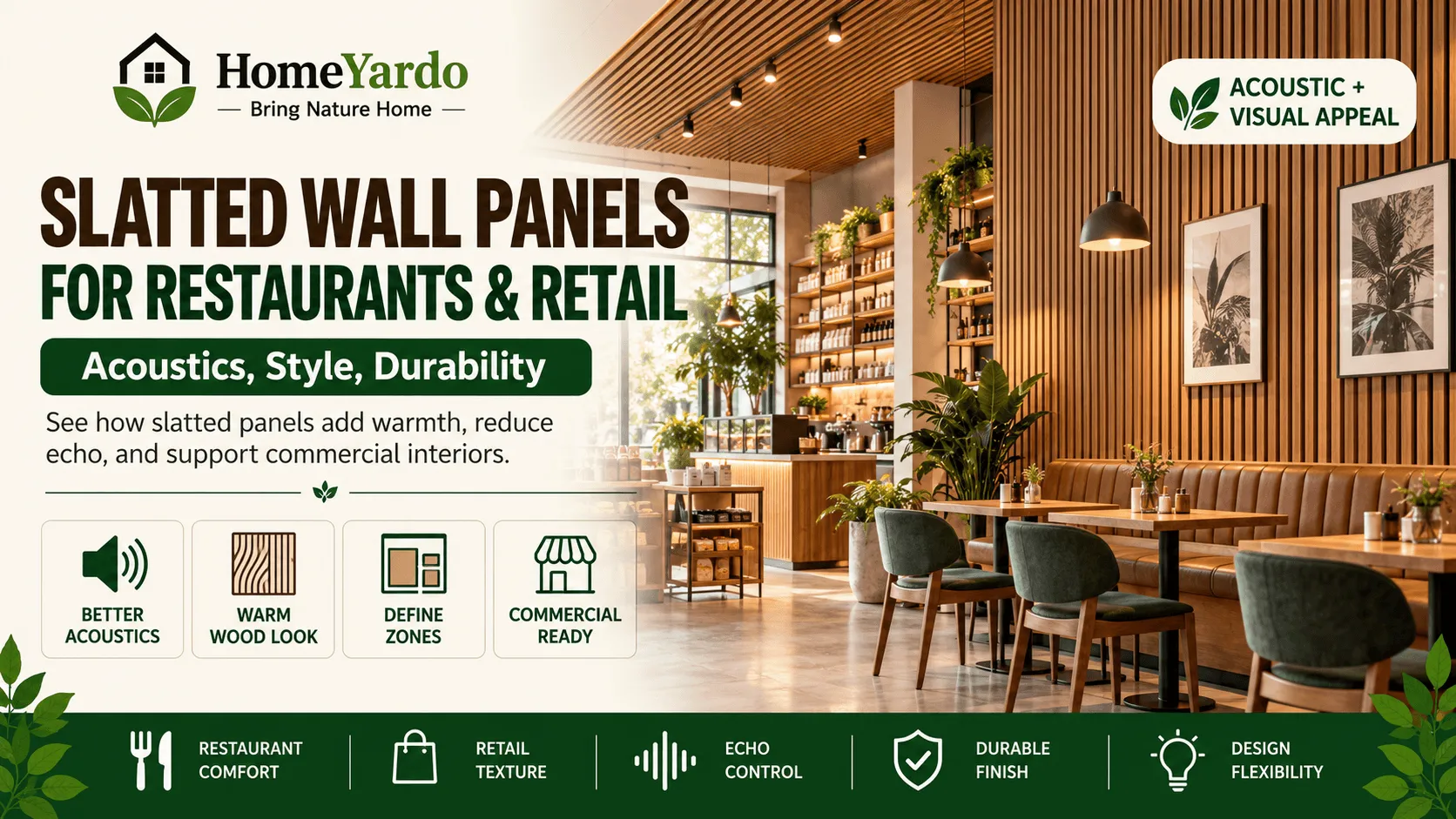 slatted wall panels for commercial spaces